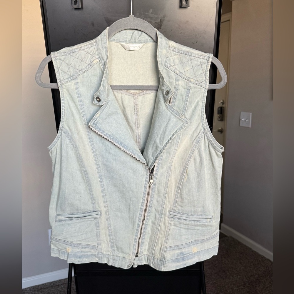 Promod Light Blue Denim Vest